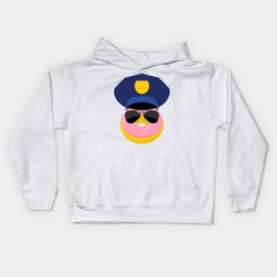 Police Donut Pink Frosting Kids Hoodie